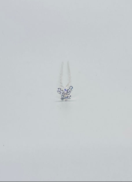 Silver Butterfly Bun Pins