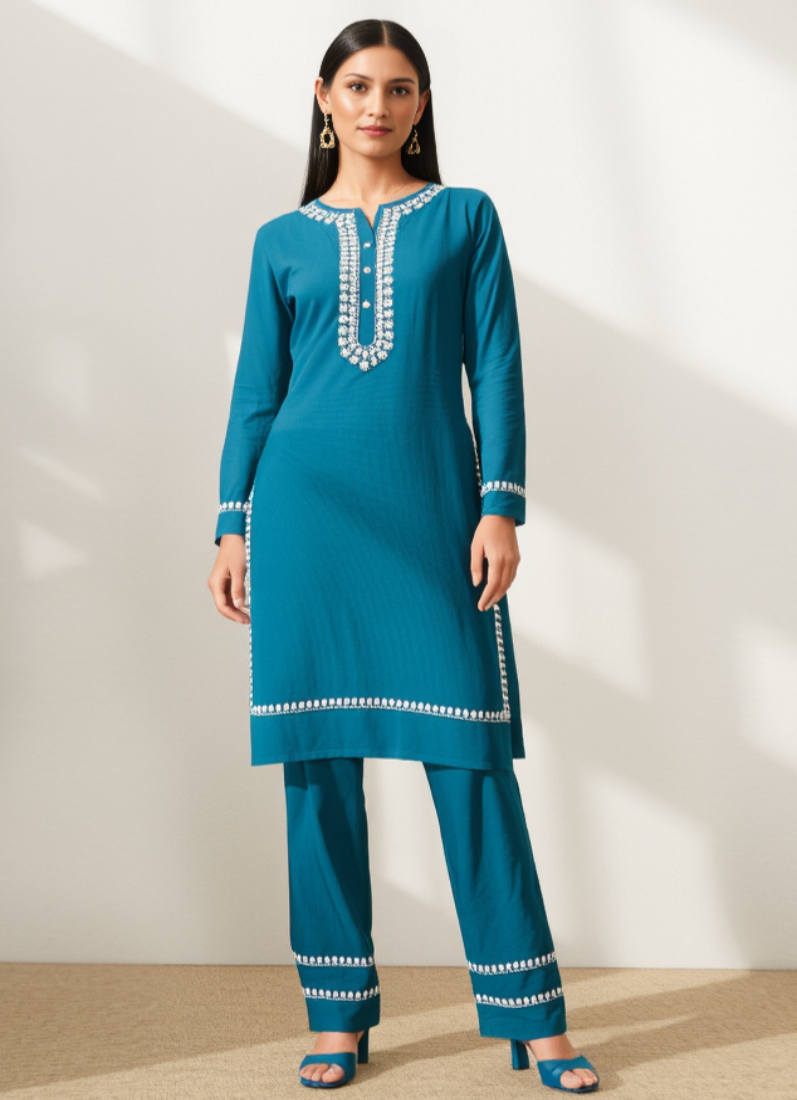 Rama Linen Embroidered Co-ord Set
