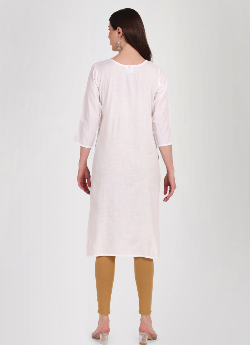 White Rayon Kurta