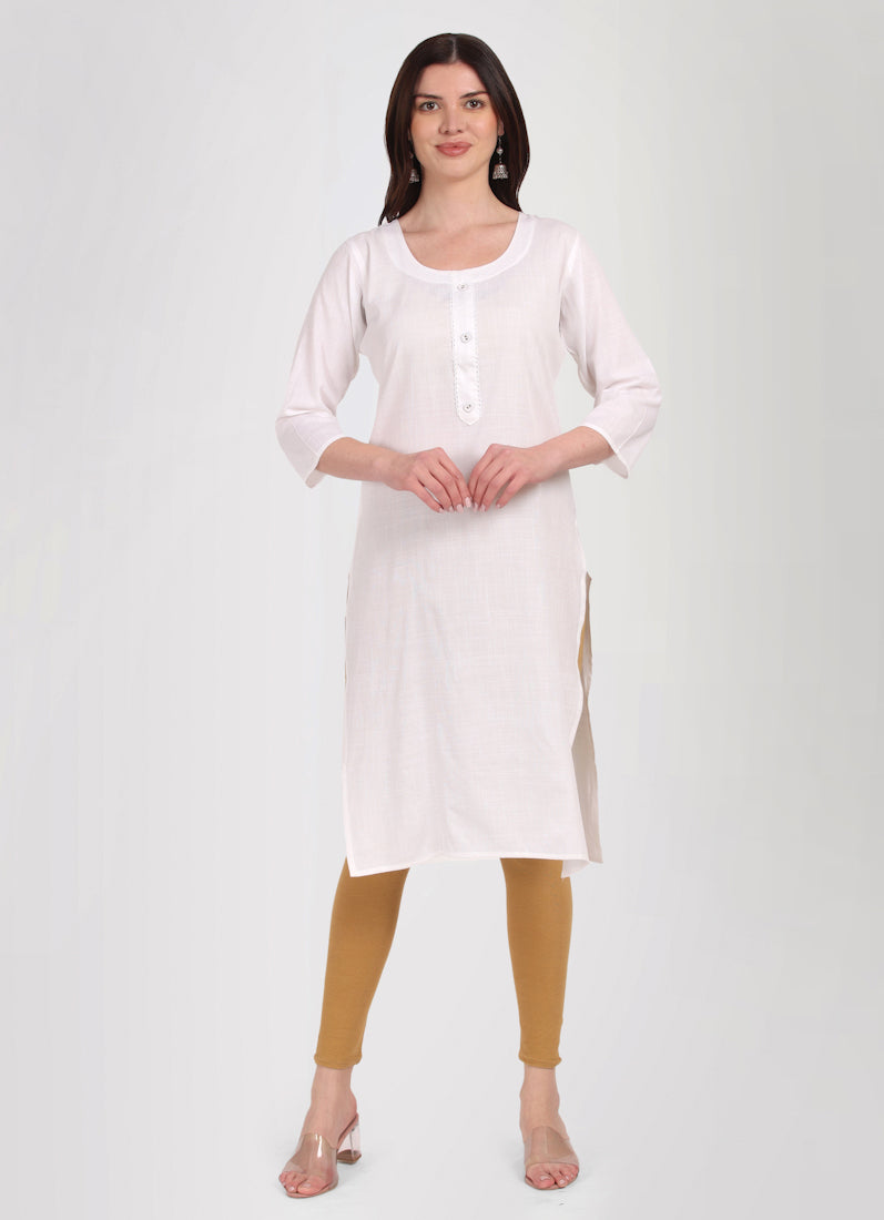 White Rayon Kurta