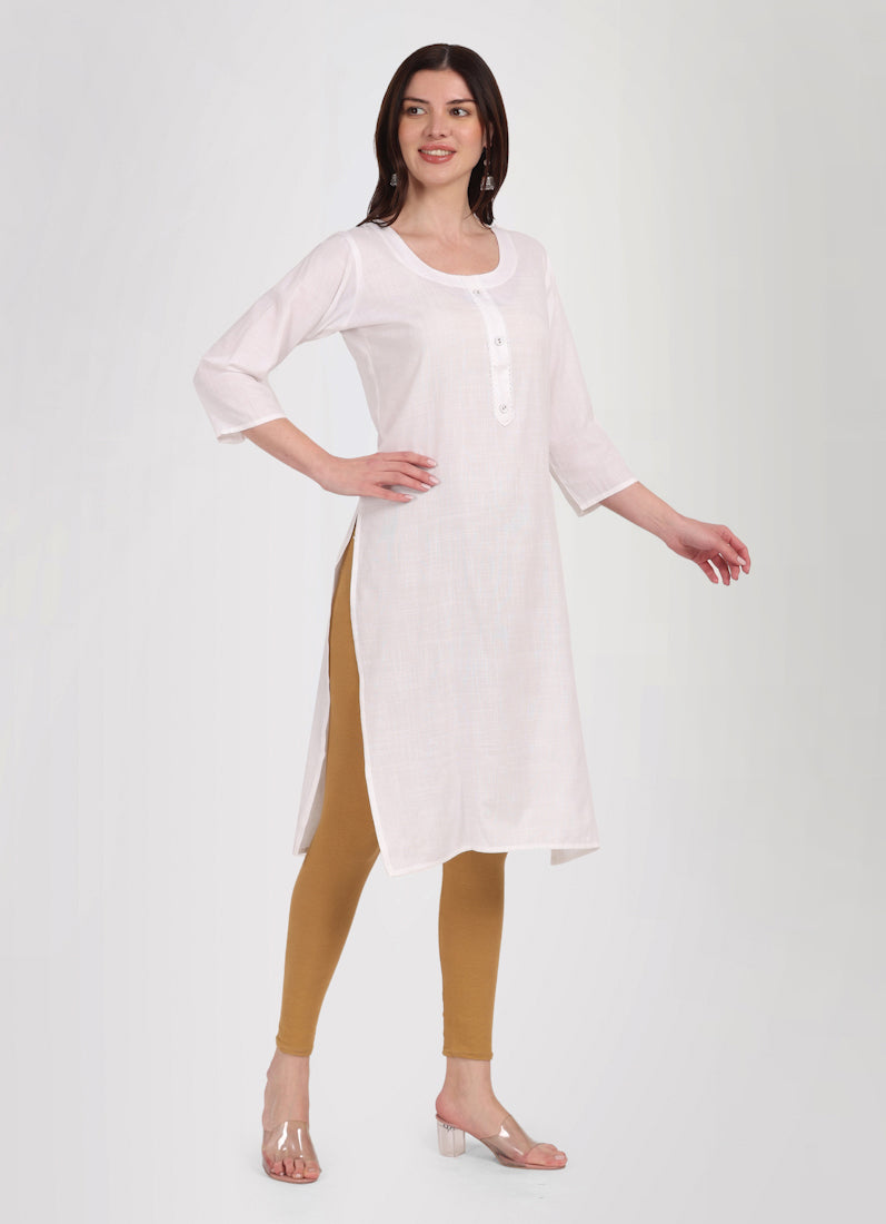 White Rayon Kurta