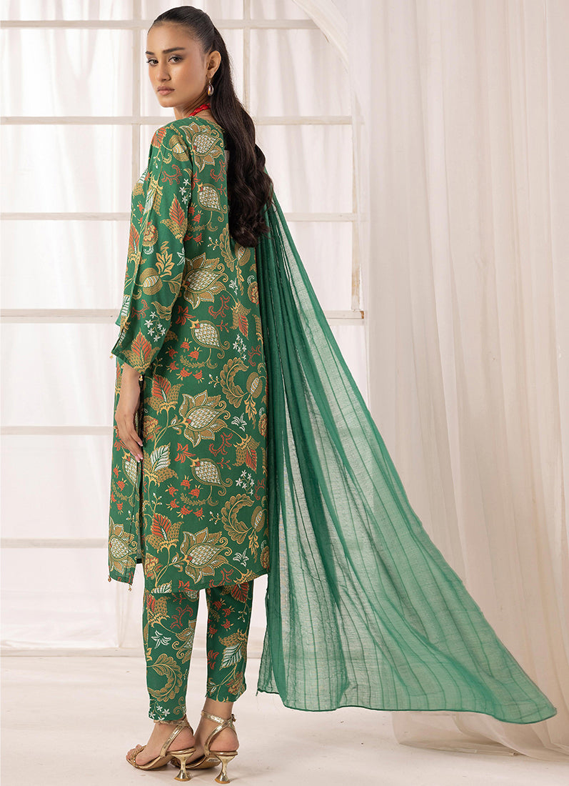 Green Lawn Digital Printed Suit Set