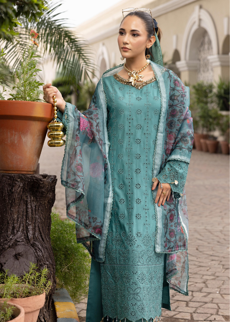 Jade Chikenkari Handwork Suit Set