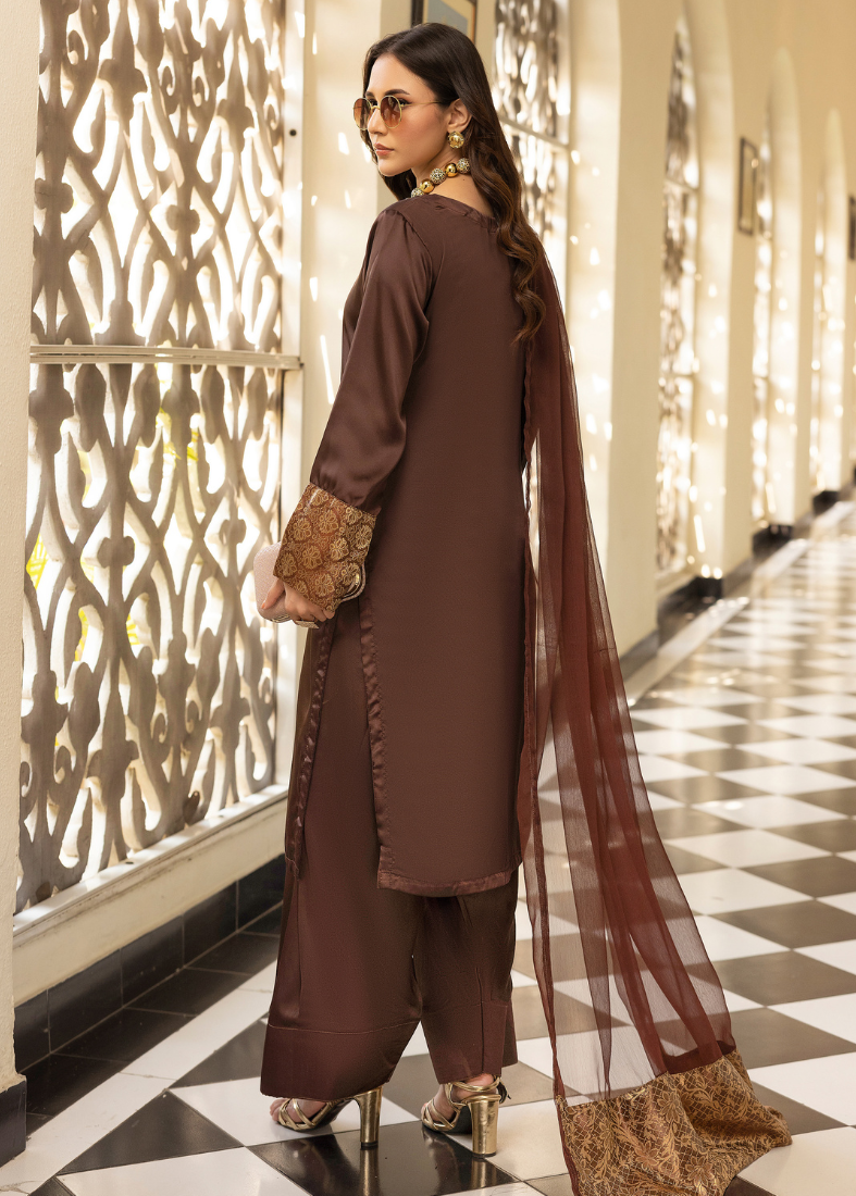 Brown Farshi Salwar Suit Set
