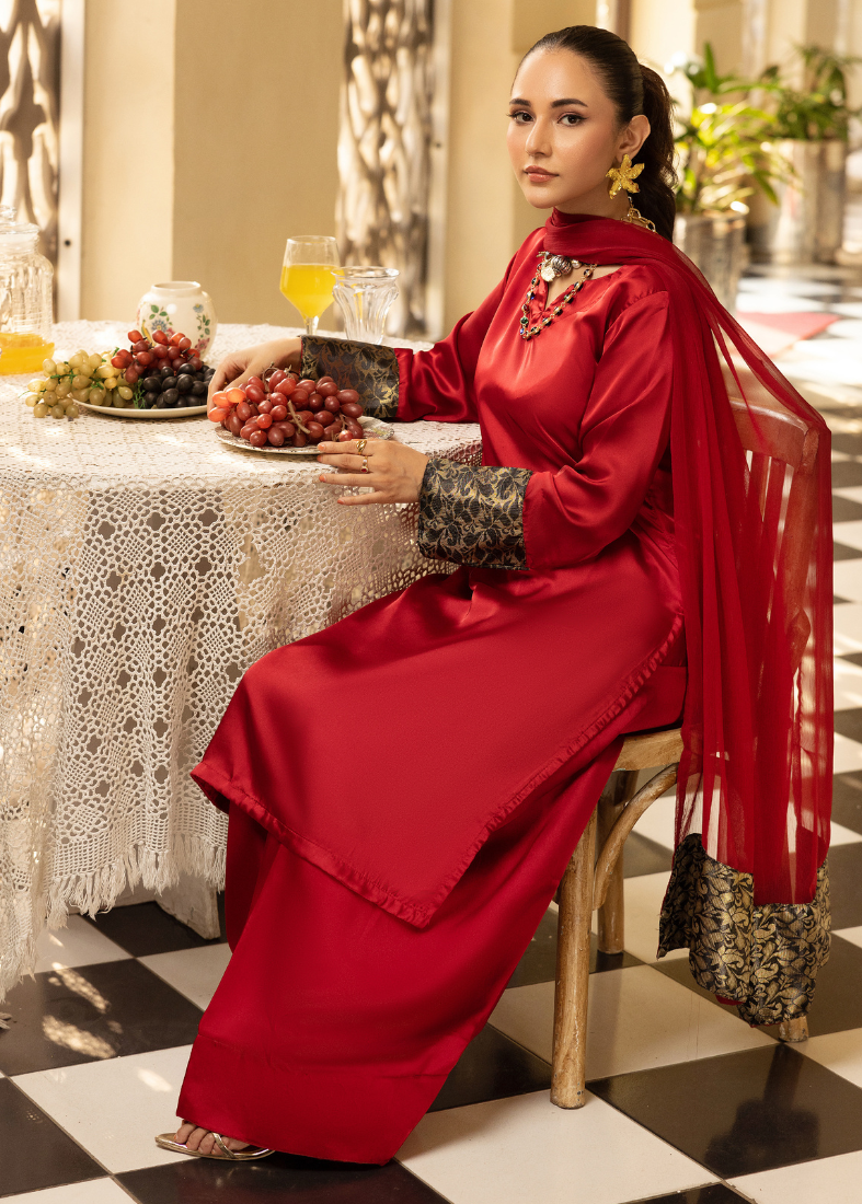 Maroon Farshi Salwar Suit Set