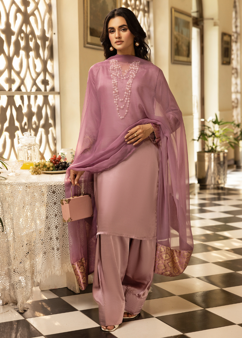 Dusky Pink Farshi Salwar Suit Set