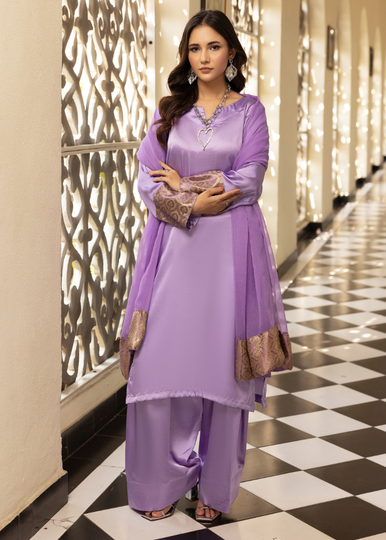 Lavendar Farshi Salwar Suit Set