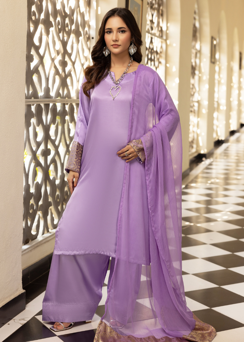 Lavendar Farshi Salwar Suit Set