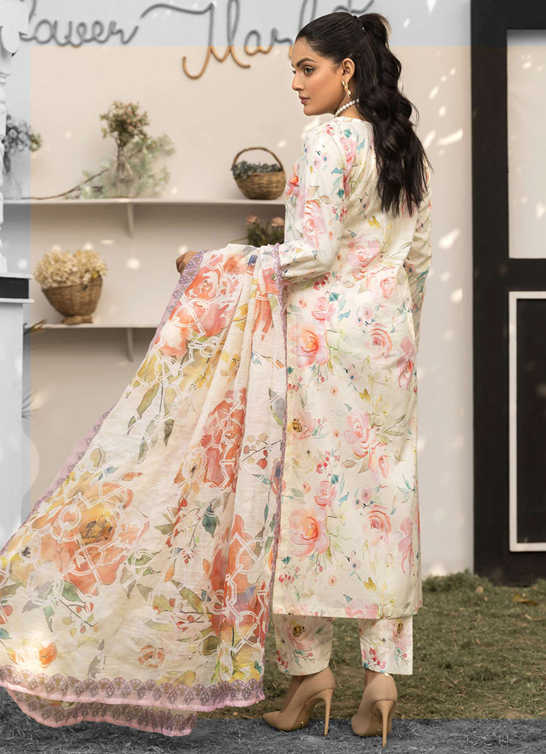 Ivory Digital Printed Lawn Suit Set