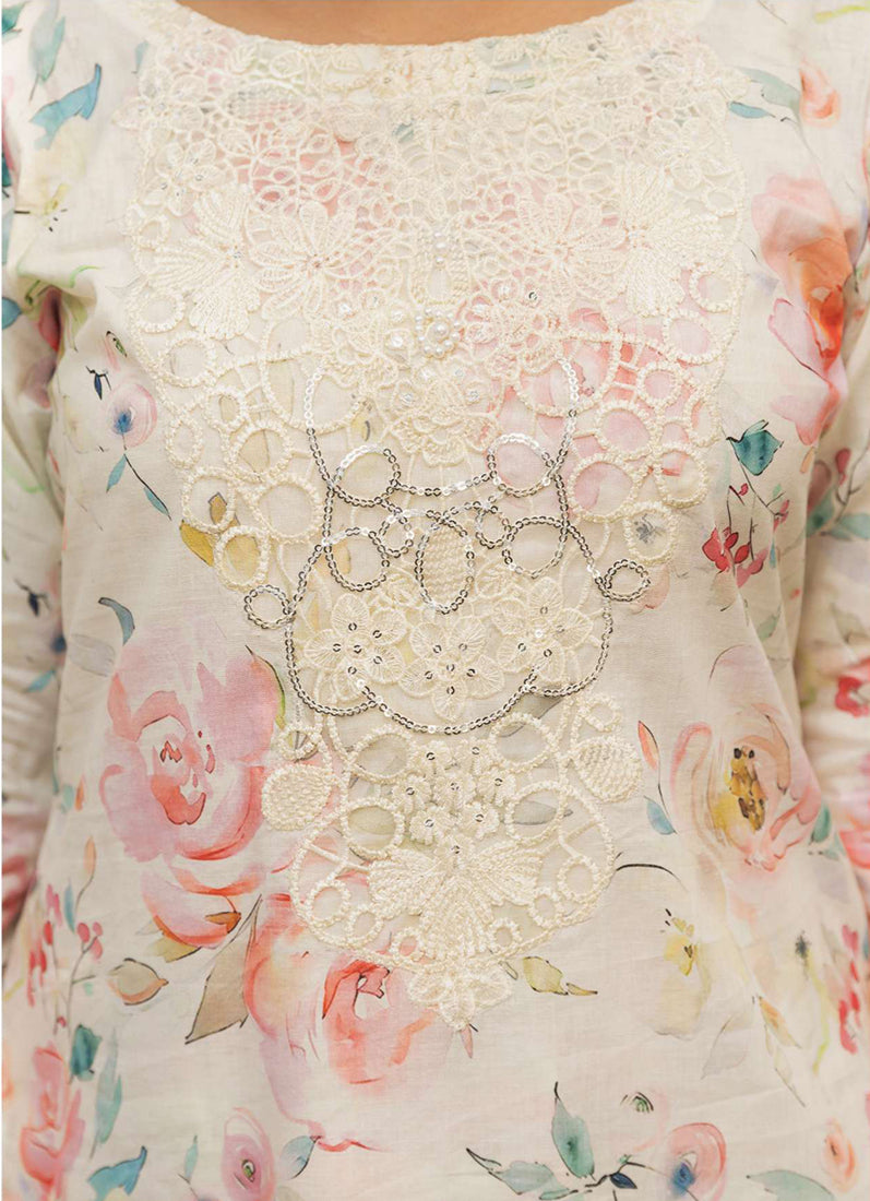Ivory Digital Printed Lawn Suit Set