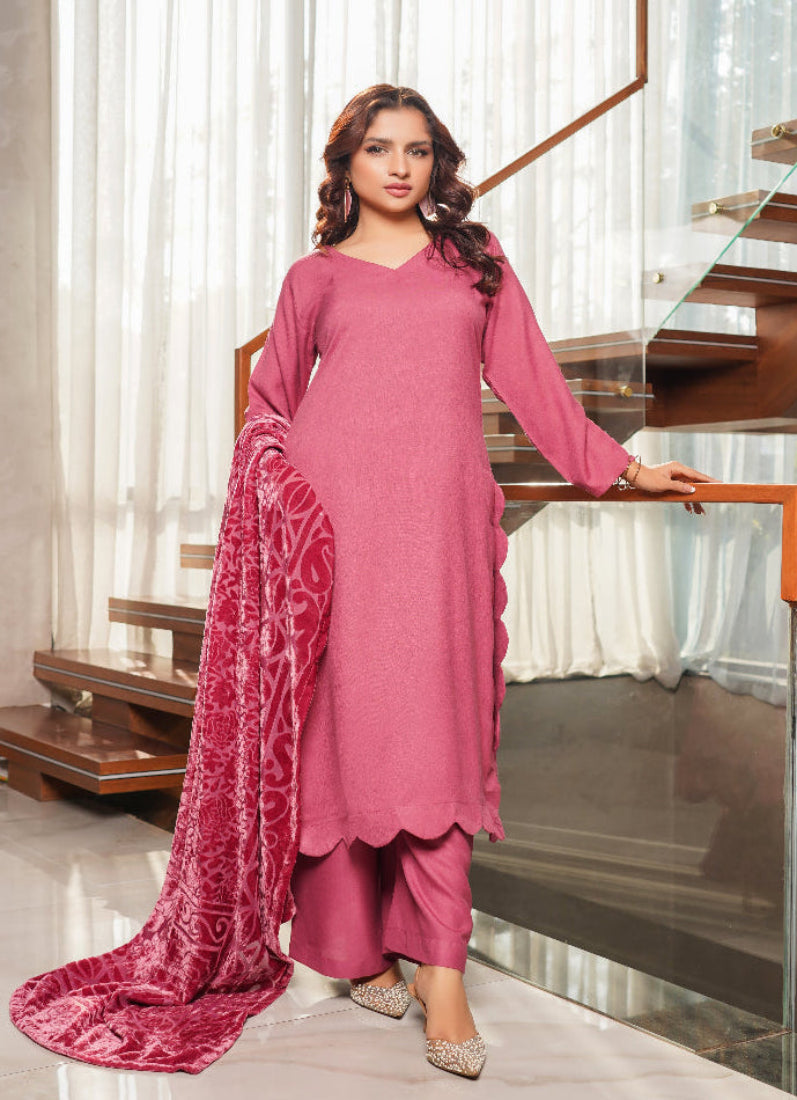 Perfect Pink Dhanak Suit Set