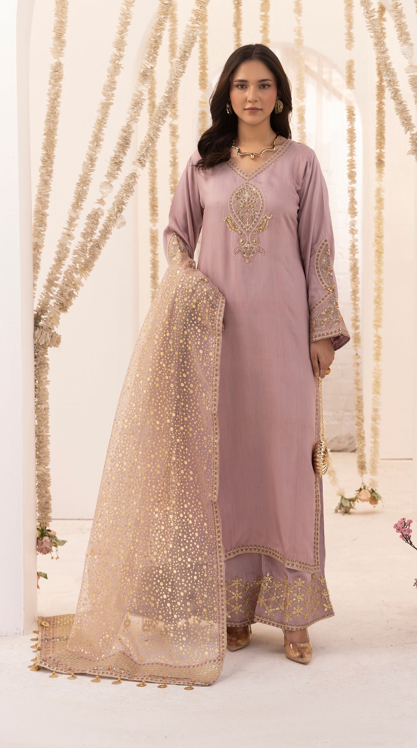 Purple Embroidered Salwar Kameez – Elegant Pakistani Festive Suit