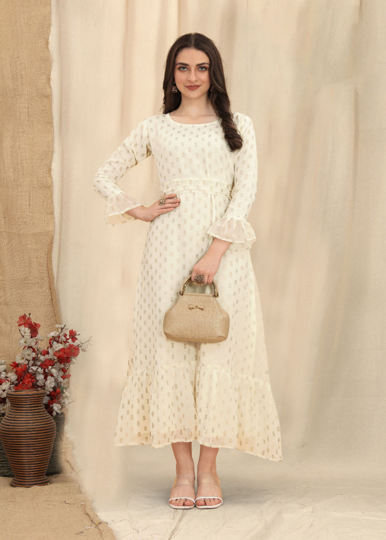 White Chic Maxi Dress with Belt