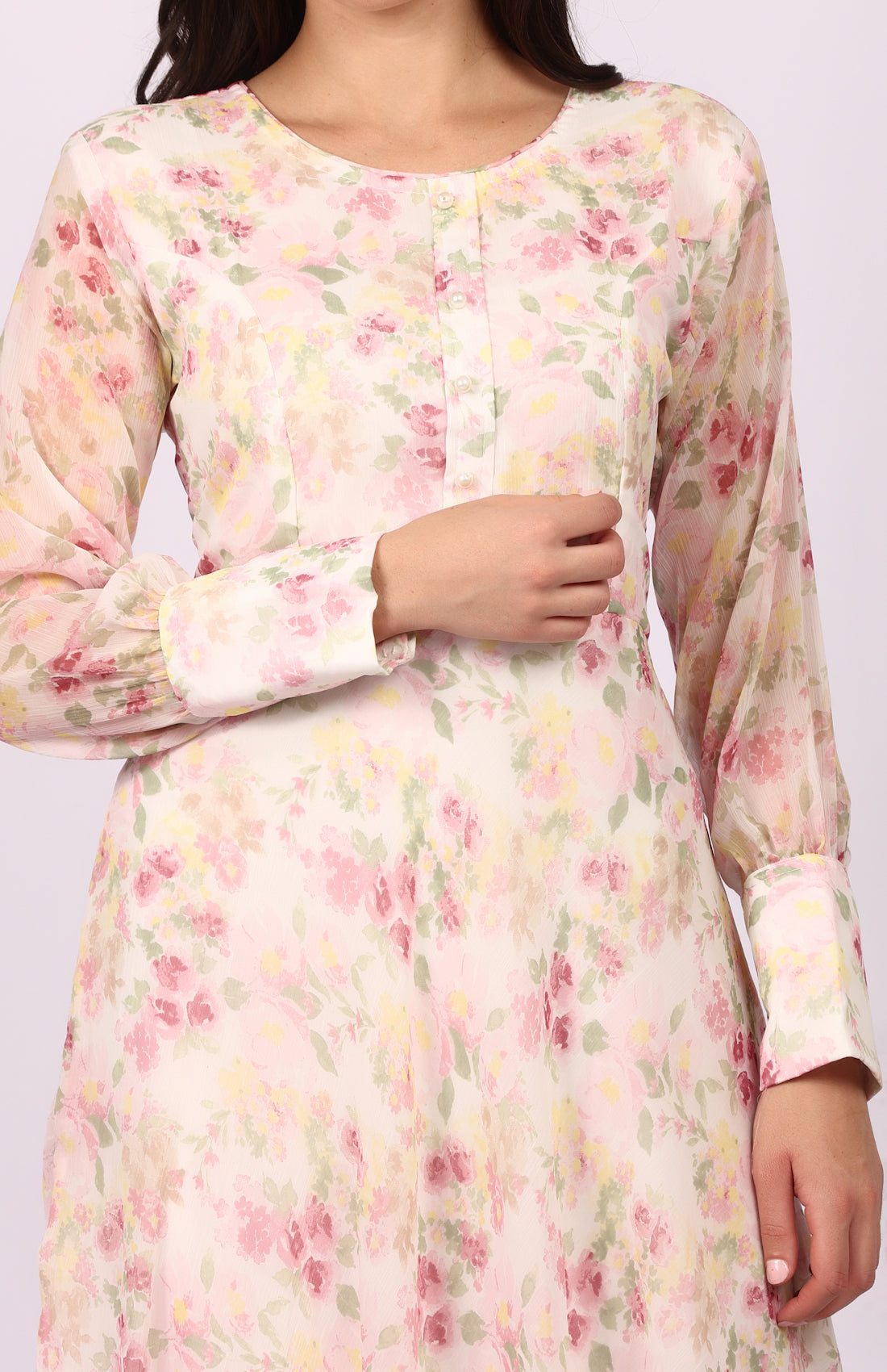 Ivory Chiffion Bias Cut Dress