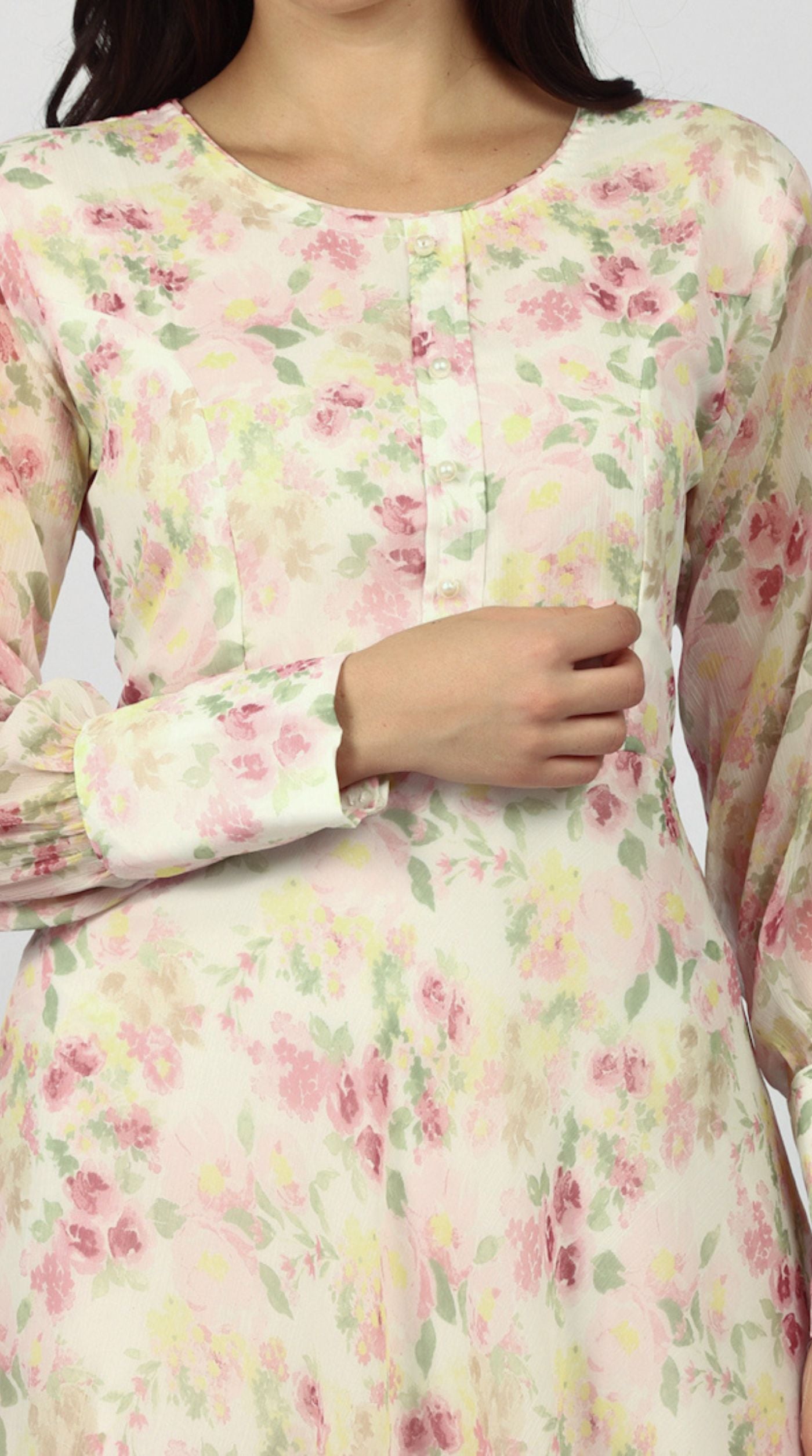 Ivory Chiffion Bias Cut Dress