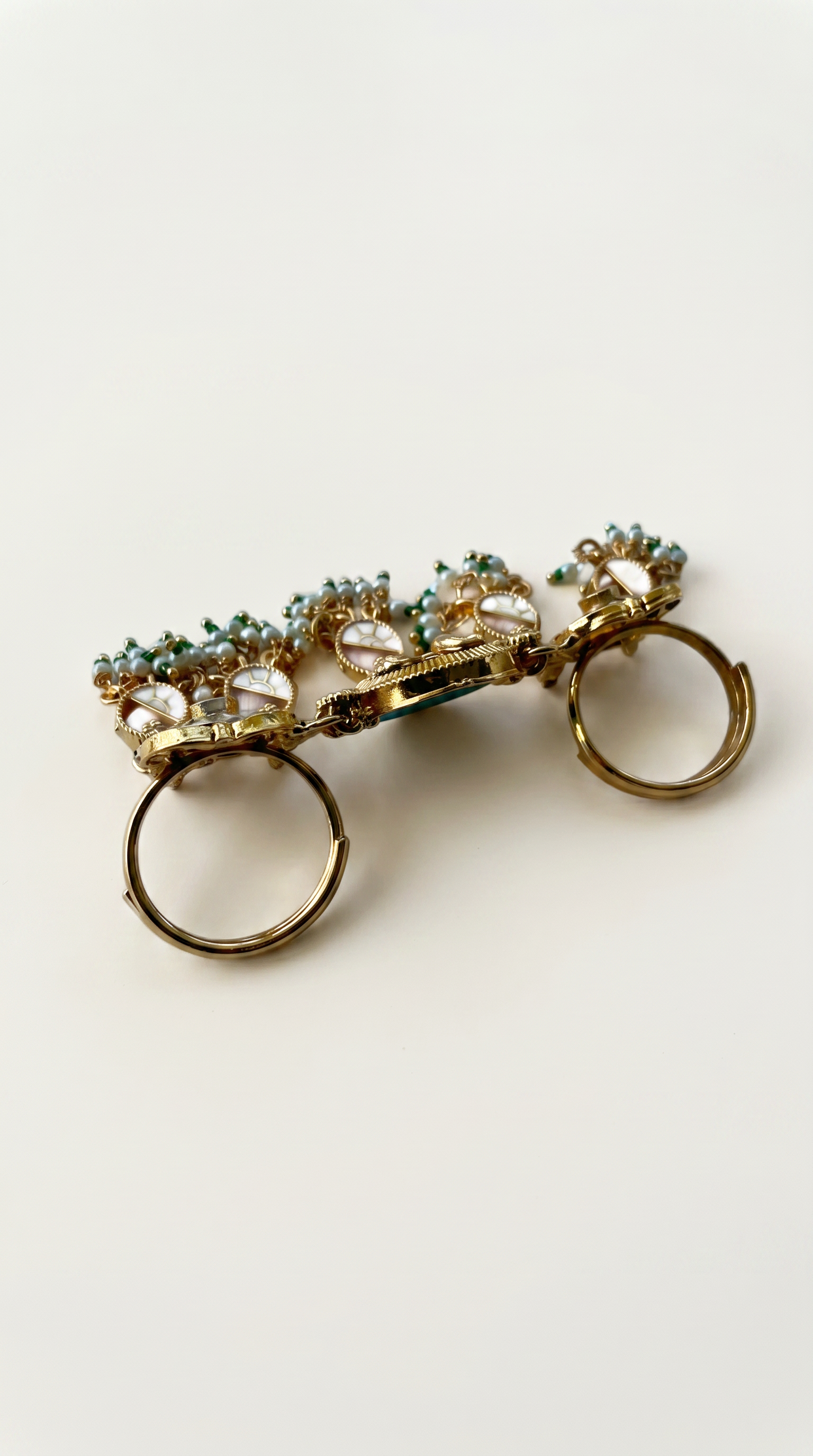 Trending Kashmiri Green Triple Finger Ring