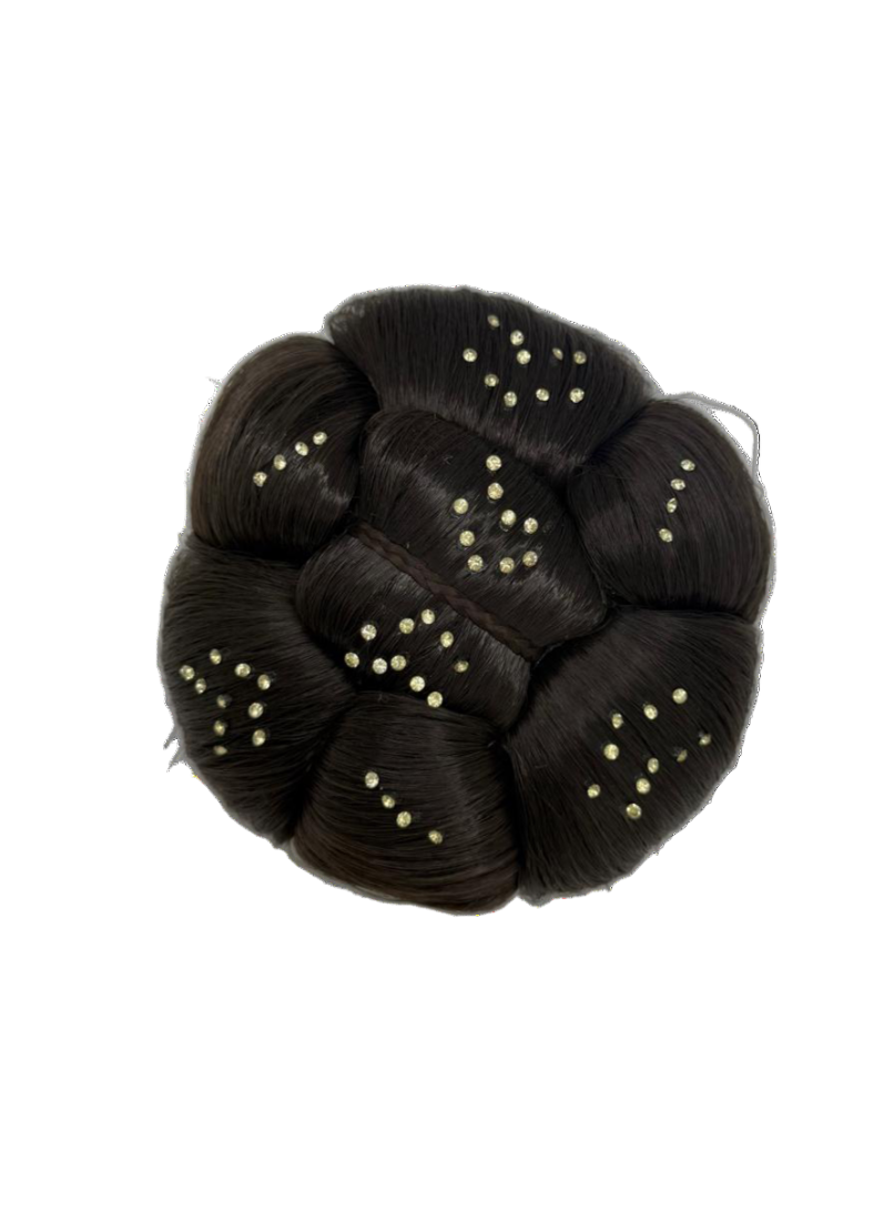 Traditional Bun with gold Diamante