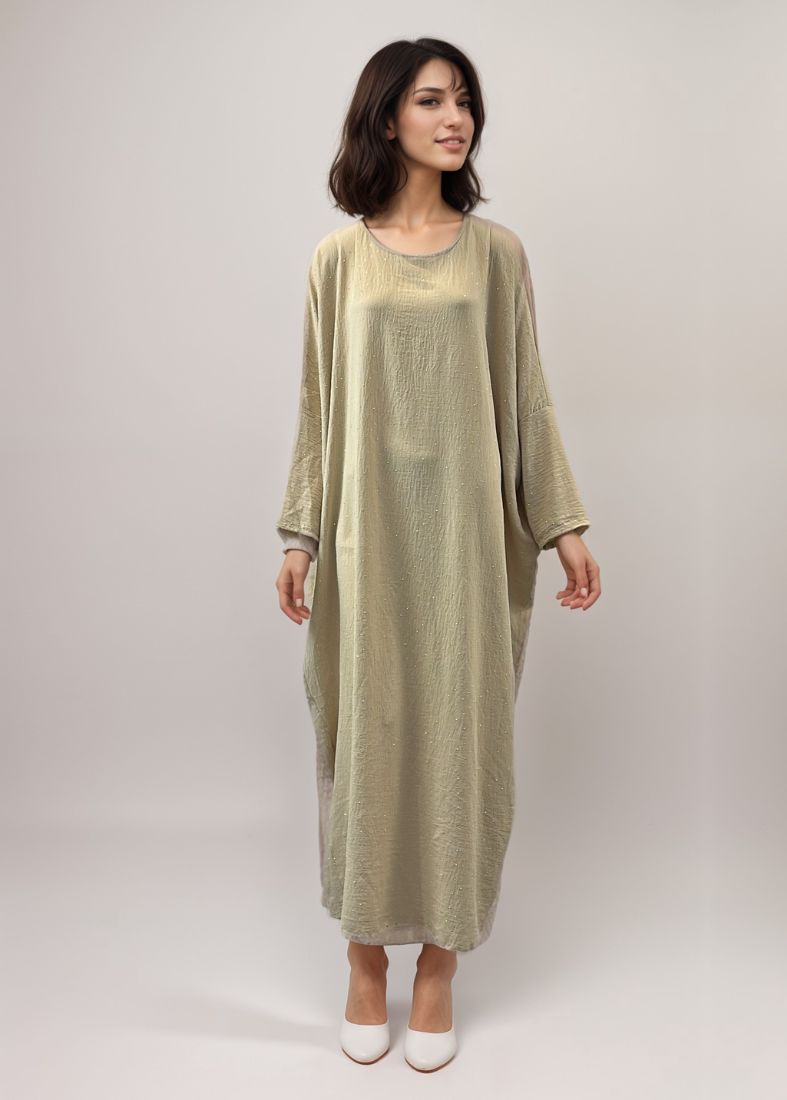 Light Beige Shimmery Kaftan