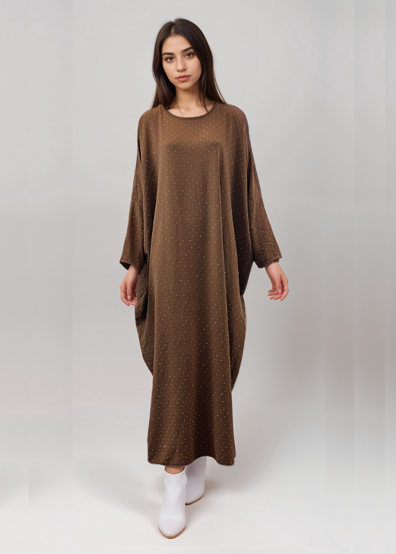 Brown Shimmery Kaftan