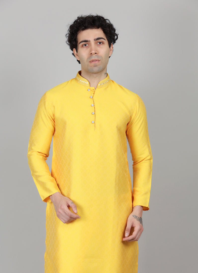 Men's Haldi Yellow Kurta Payjama Set