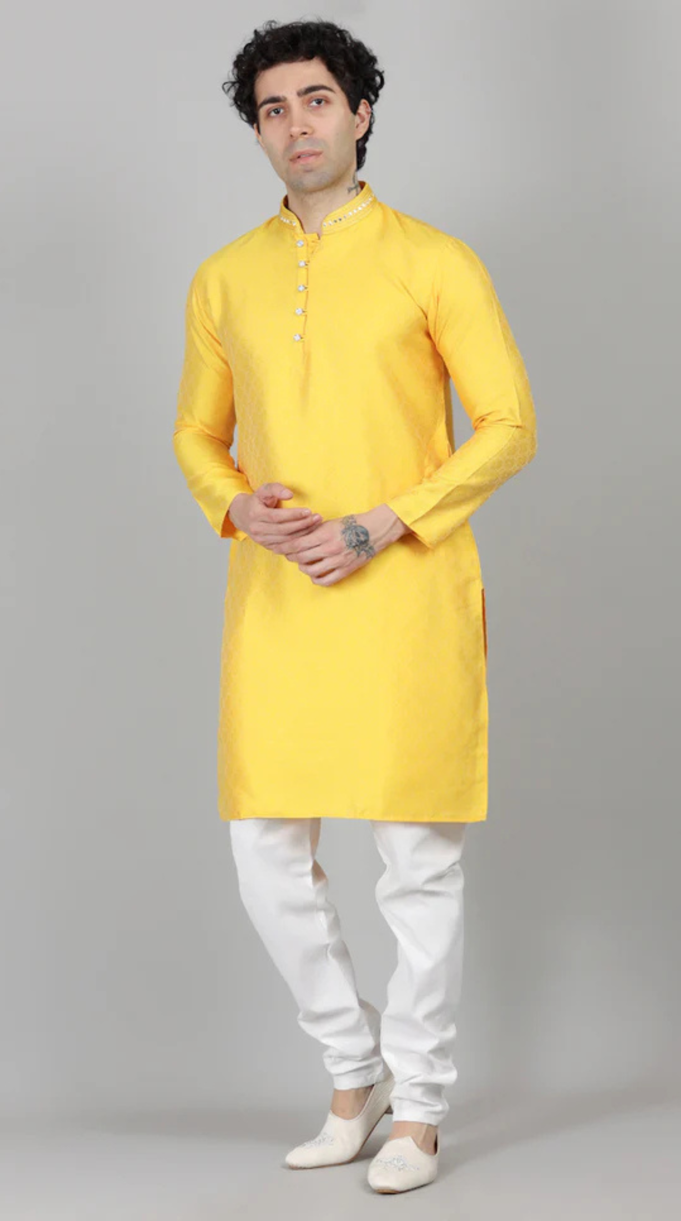 Men's Haldi Yellow Kurta Payjama Set