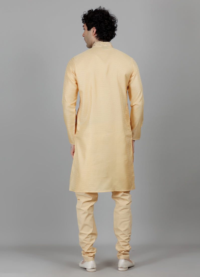 Men's Gold Resham Brocade Embroidered Set