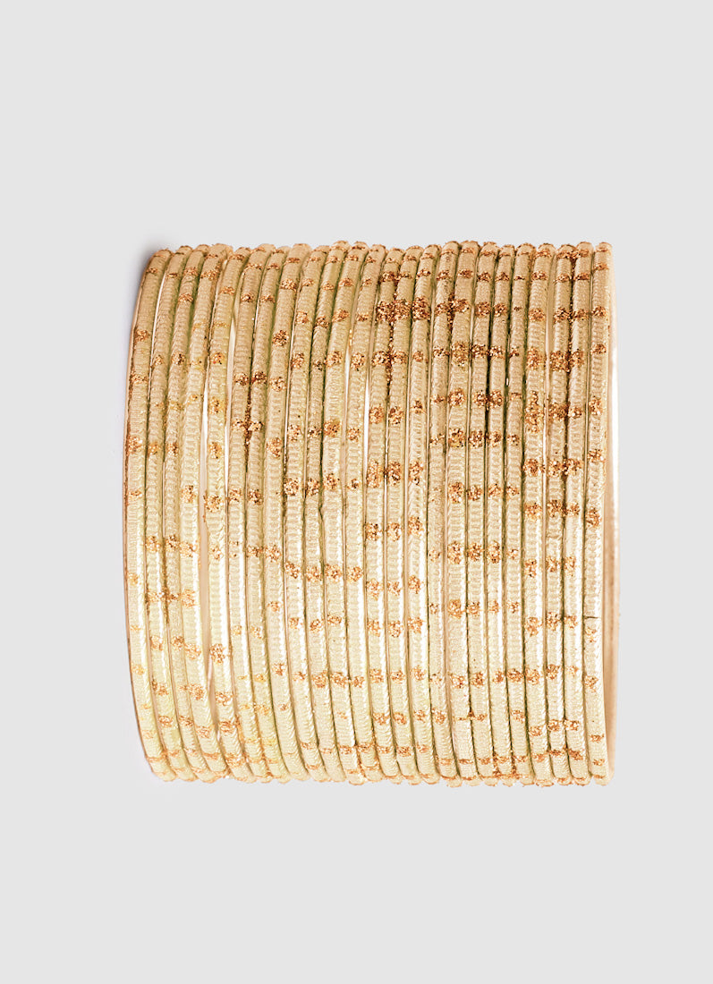Ivory Glitter Spot Bangle Set