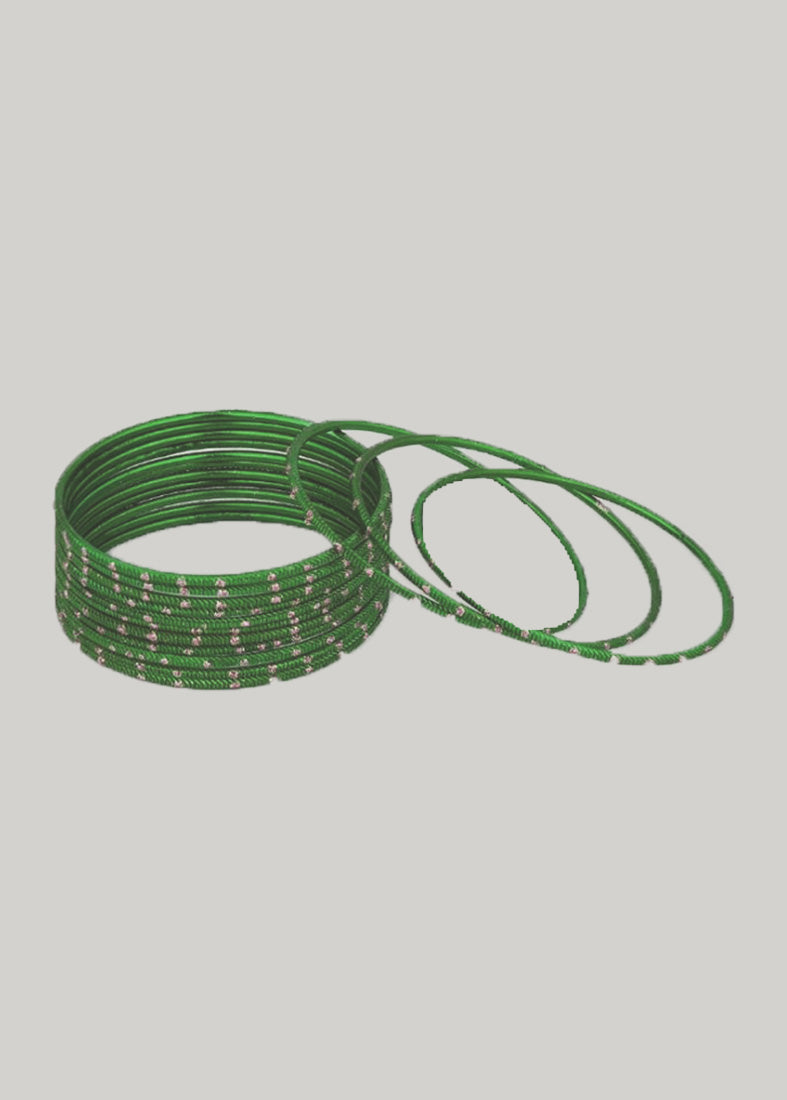 Mint Green Glitter Spot Bangle Set