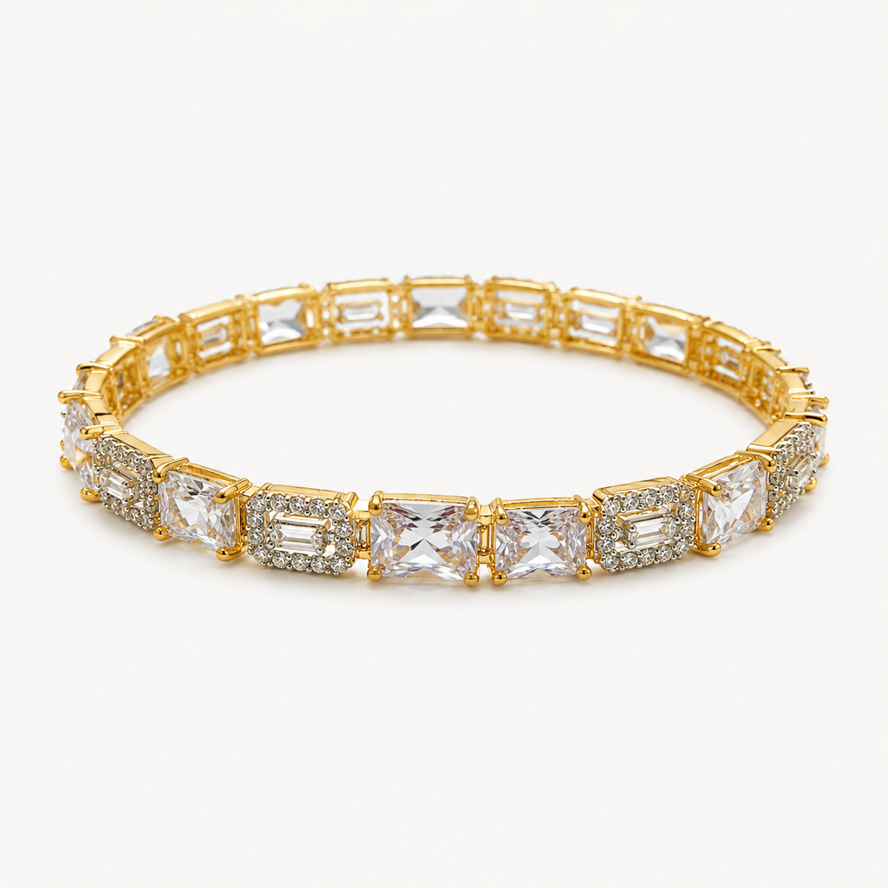 Gold Plated and encrusted in American Diamonte exquisite pair of bracelets  