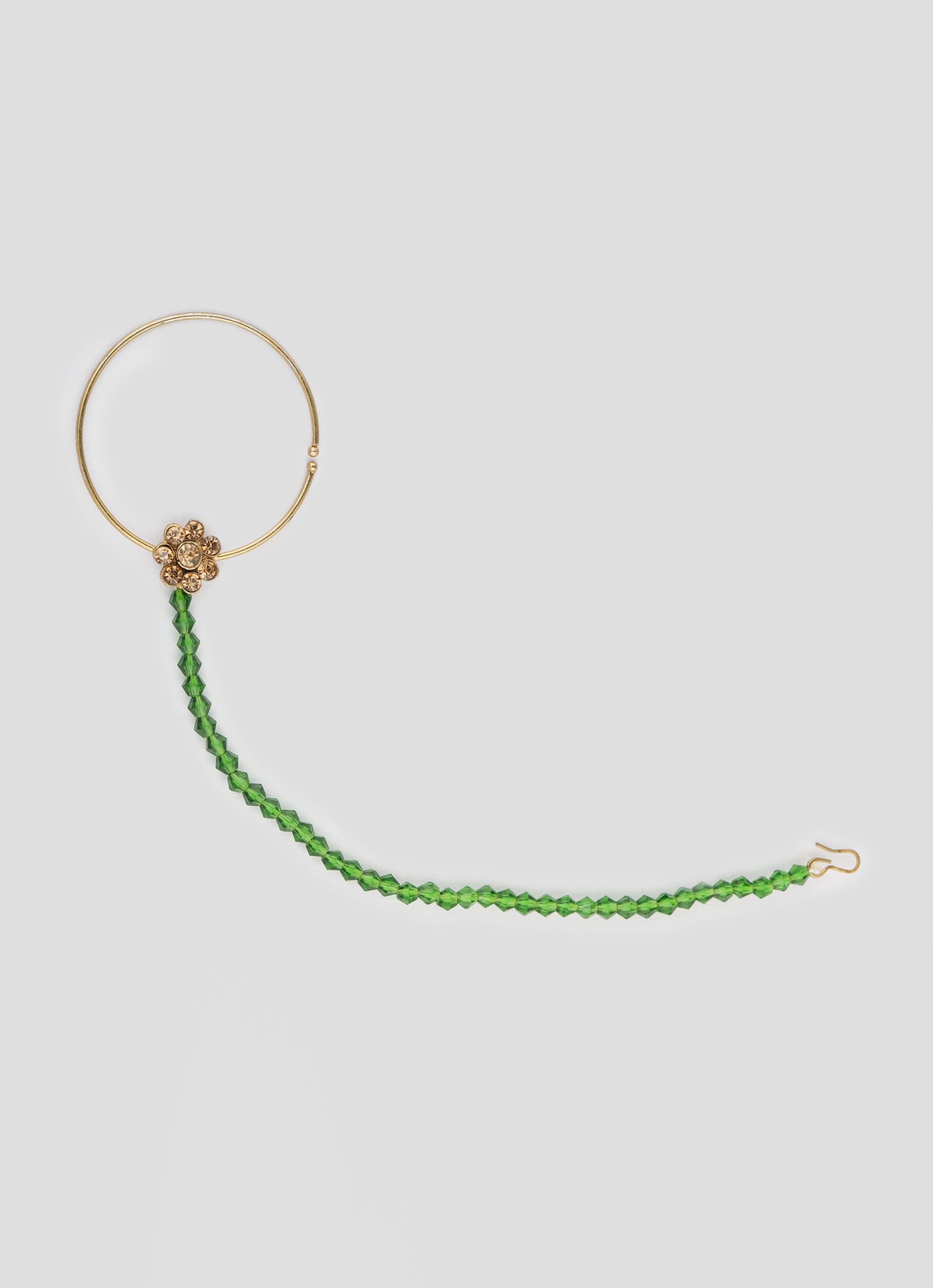 Green Crystal Stone Bead Necklace Set