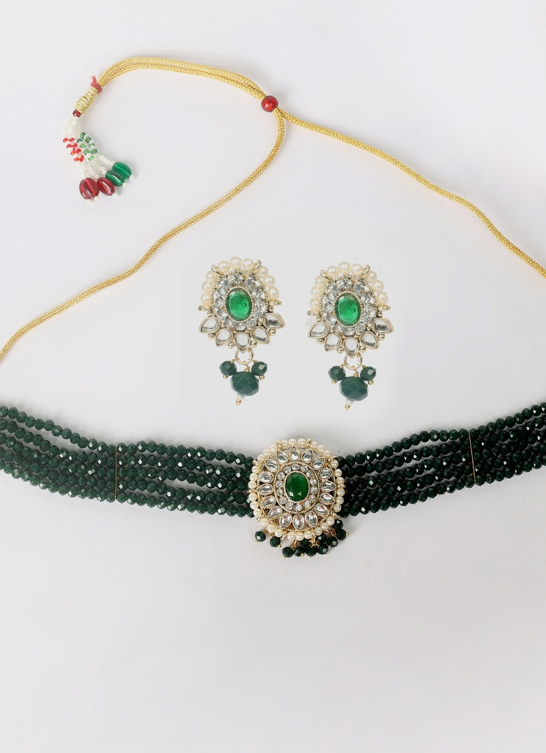 Green Crystal Chocker set