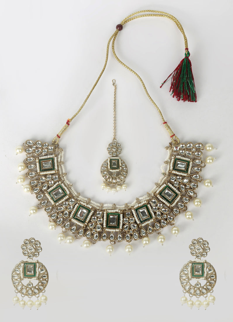 Pearl Kundan Heavy Necklace Set