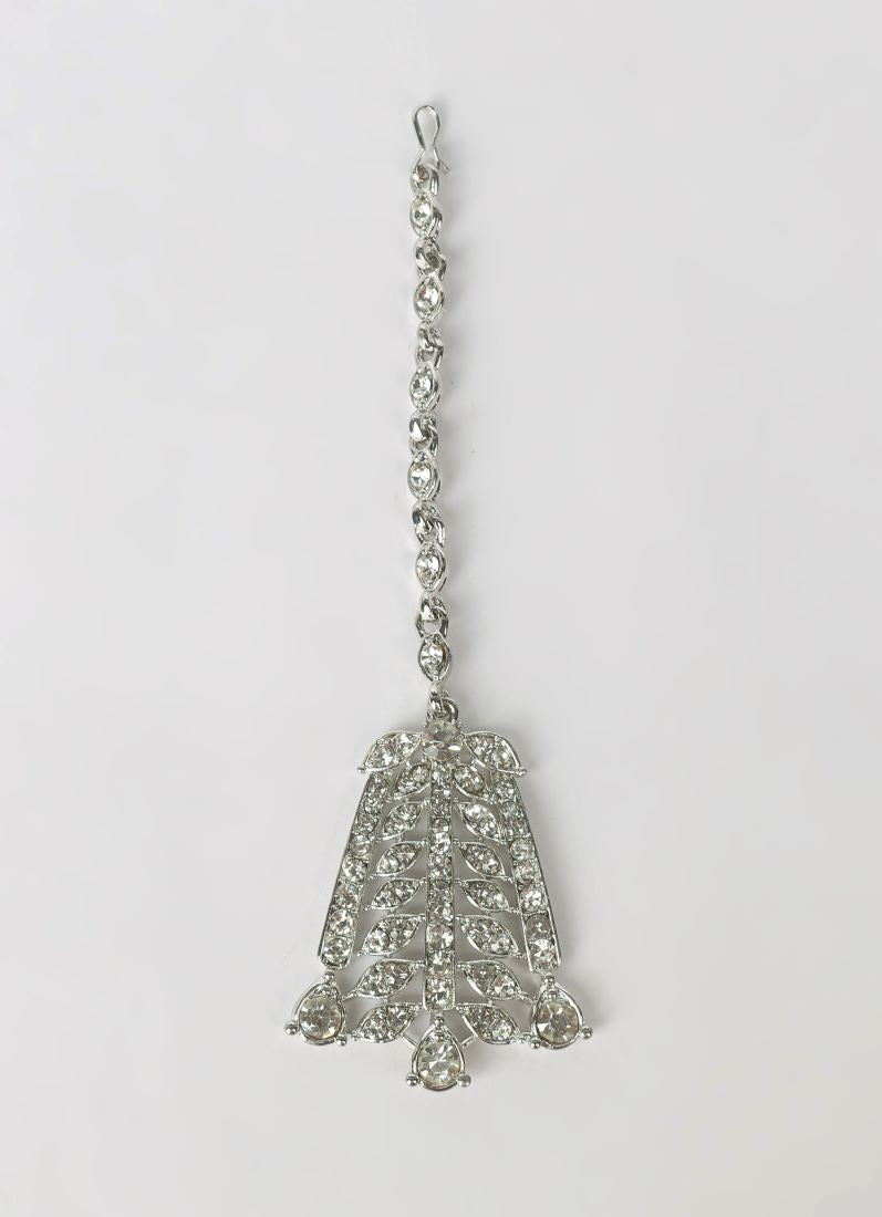 Silver Diamonte Heavy Necklace Set