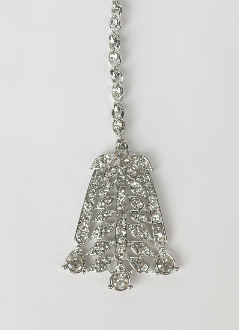 Silver Diamonte Heavy Necklace Set
