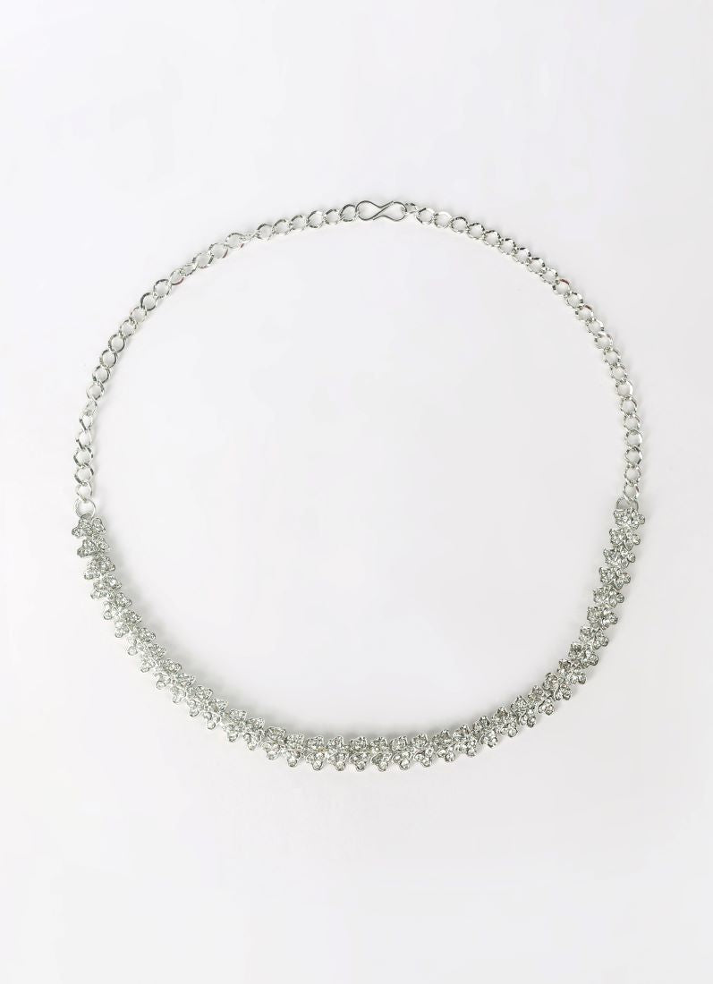 Silver Diamonte Chain Necklace Set