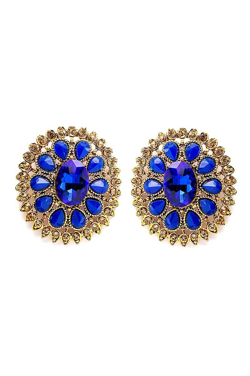 Blue Crystal Stellar Earrings Royal Blue