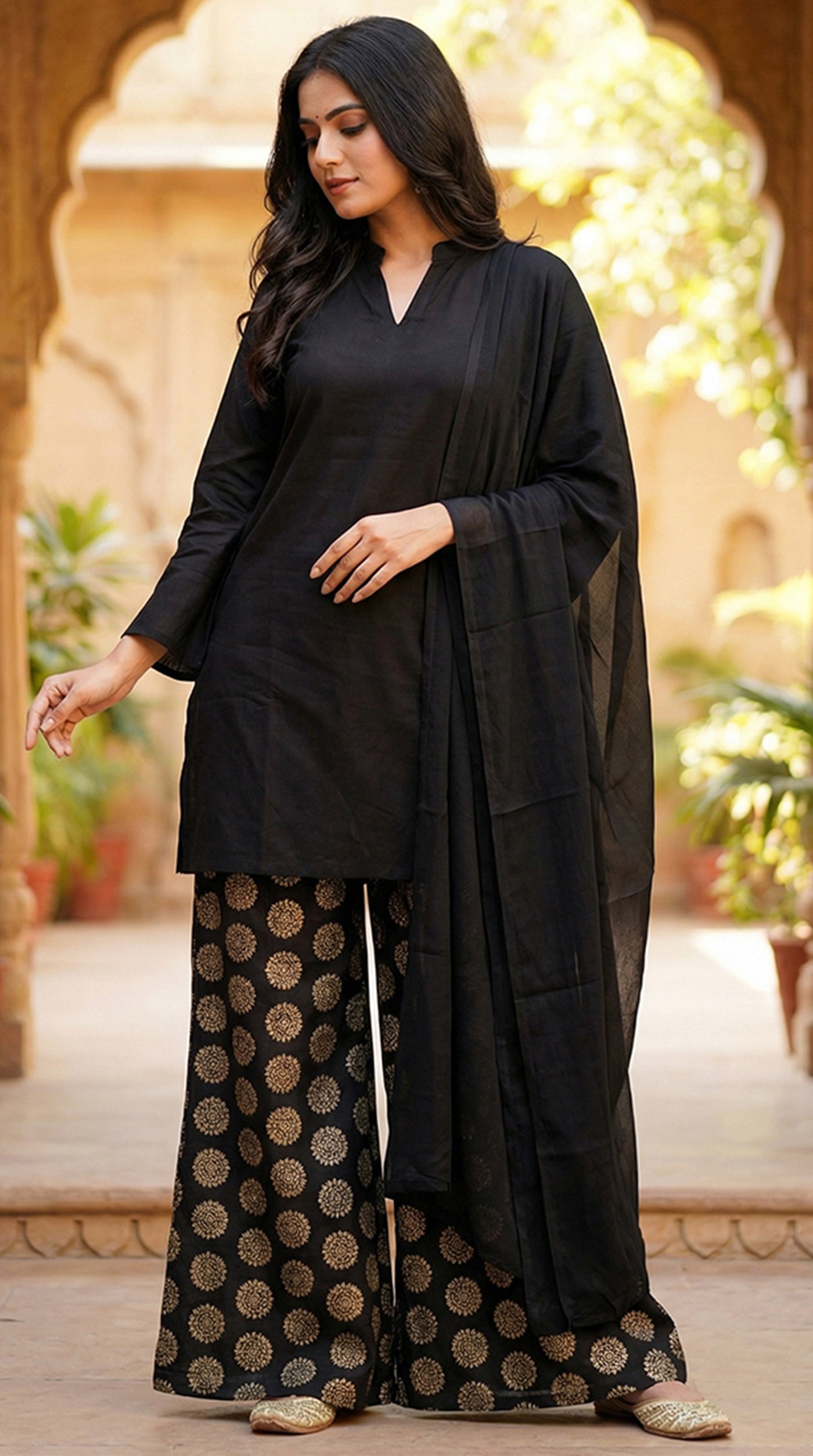 Jacqaurd Bell Bottom Trouser Suit