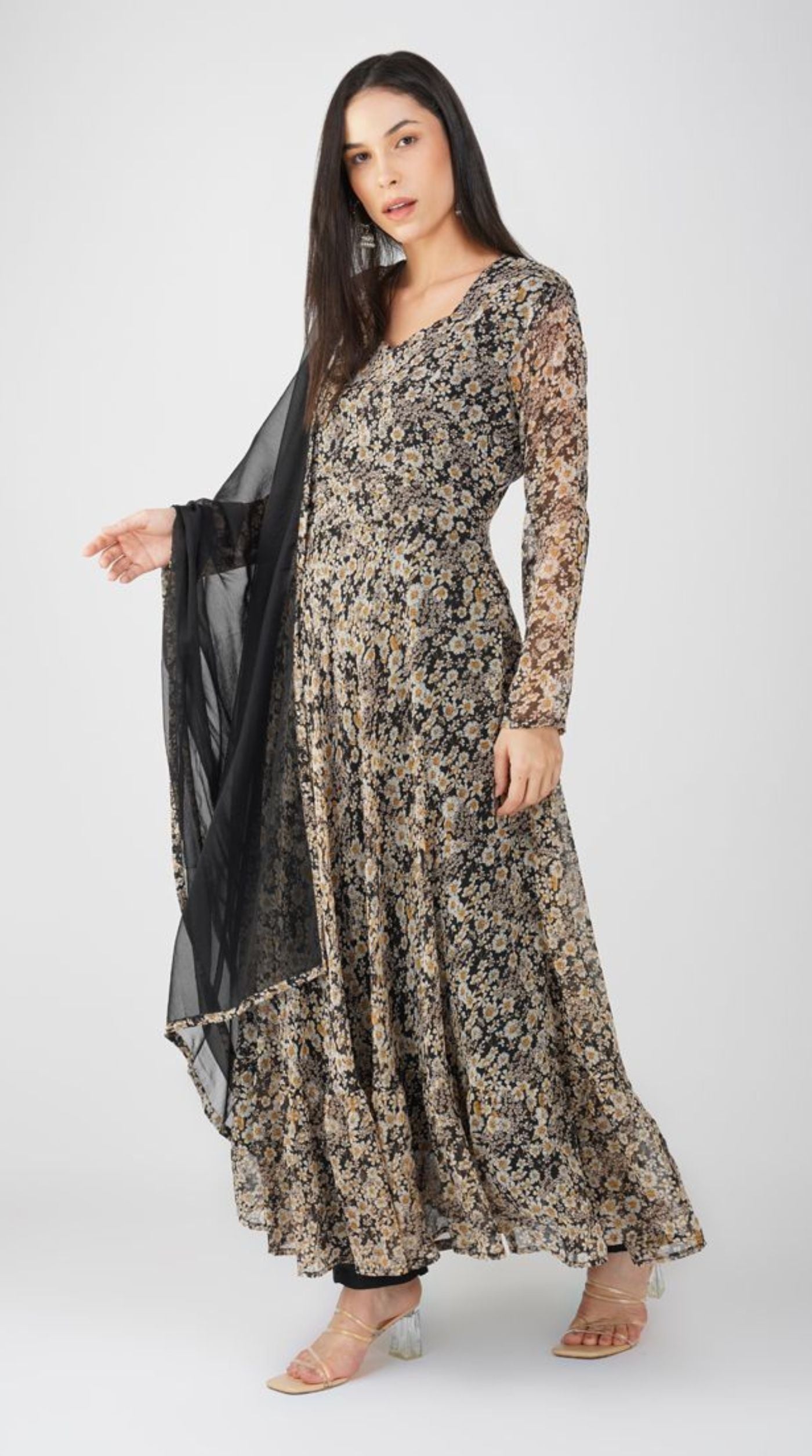 Black georgette Suit Set