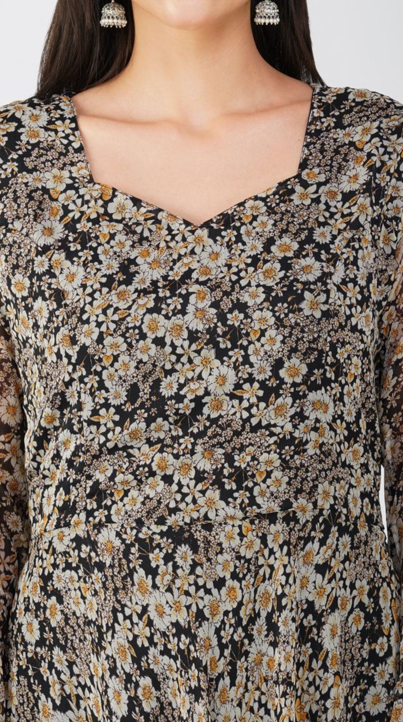 Black georgette Suit Set