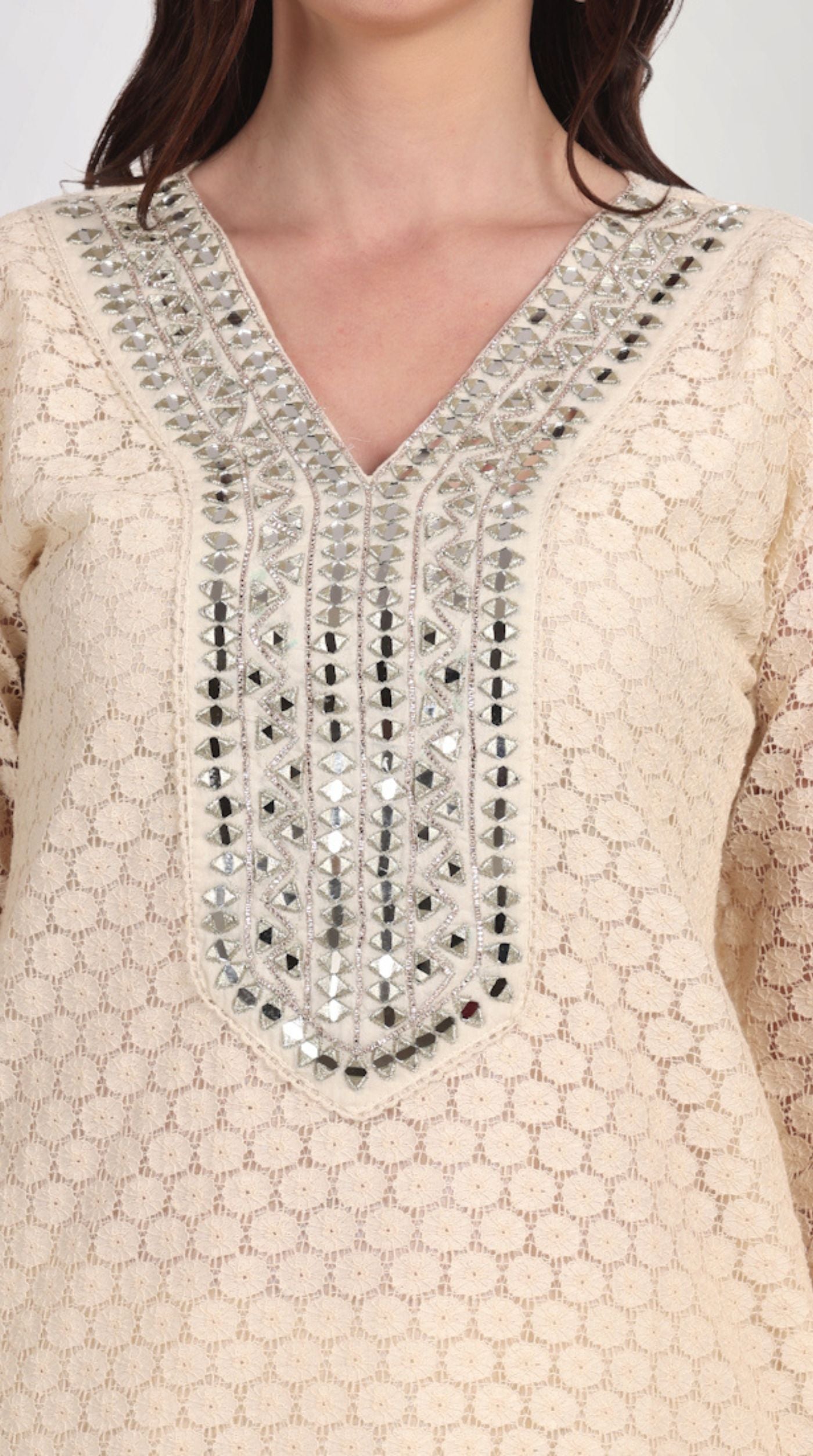 Ivory Embroidered Suit Set