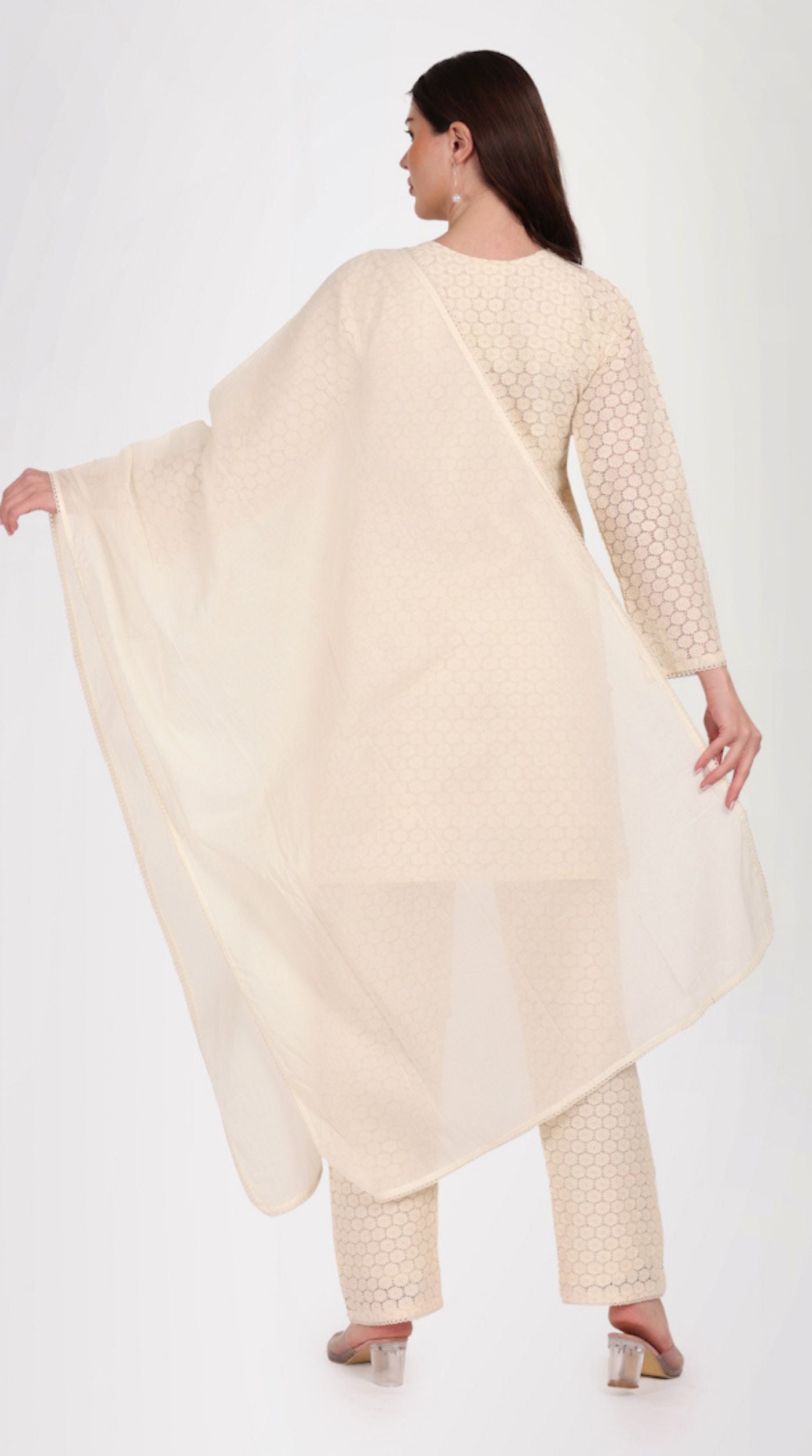 Ivory Embroidered Suit Set