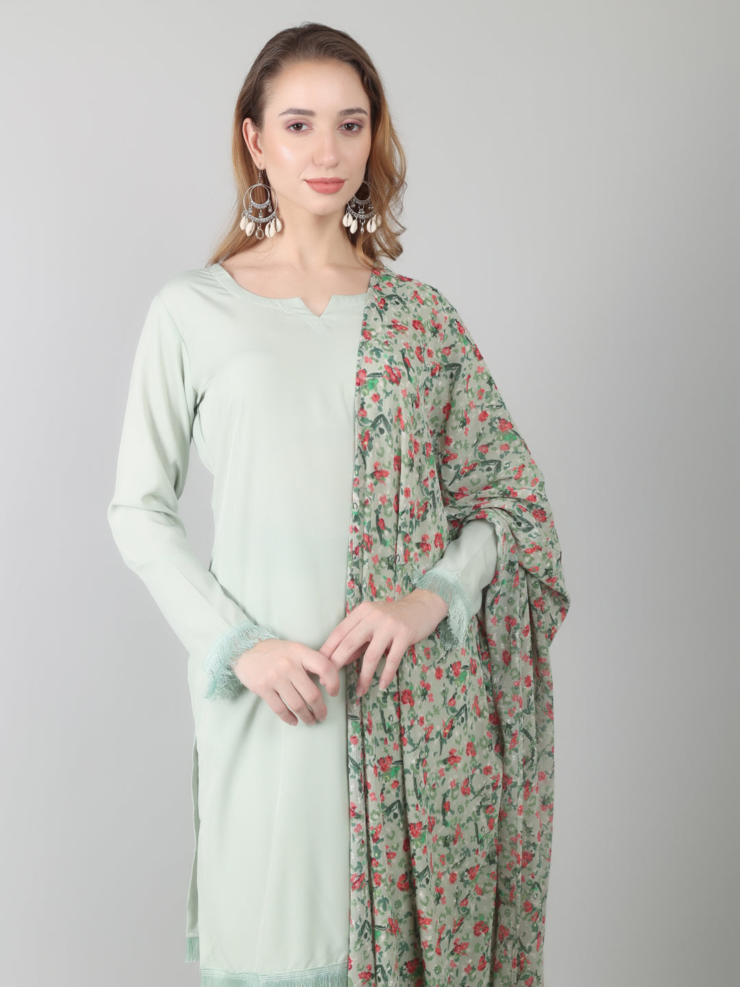 Light Blue Printed Dupatta Suit Set
