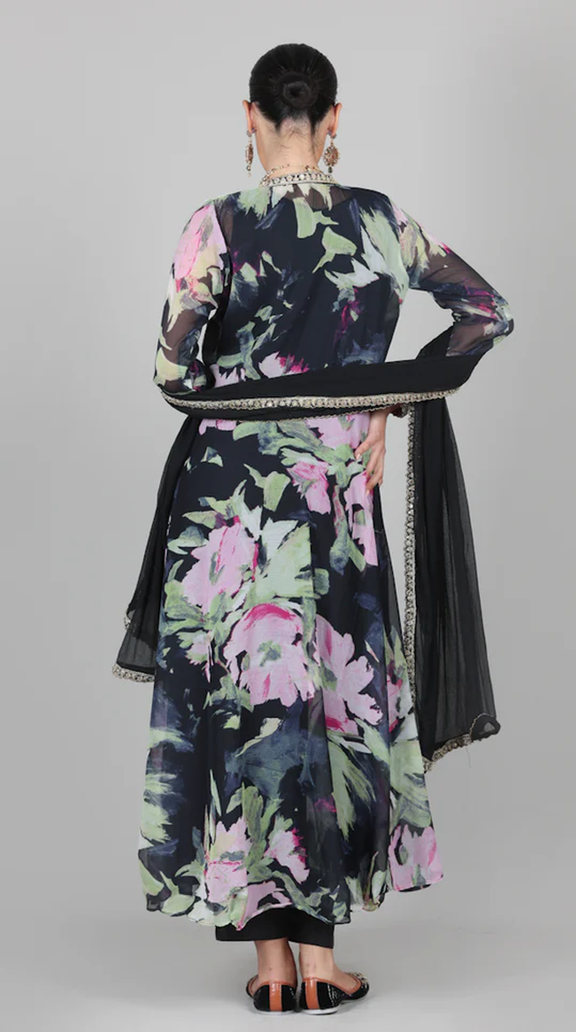 Black Bias Cut Jacket Style Suit Set