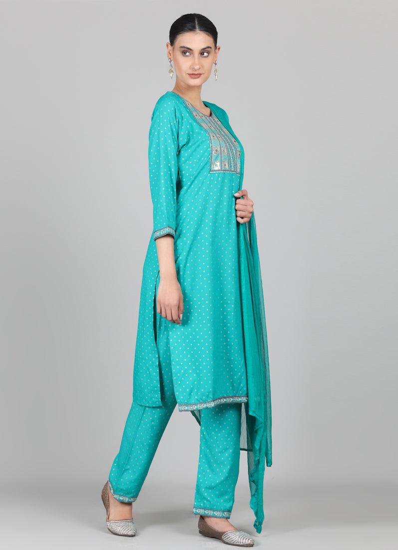 Rama Thread Embroidered Suit Set