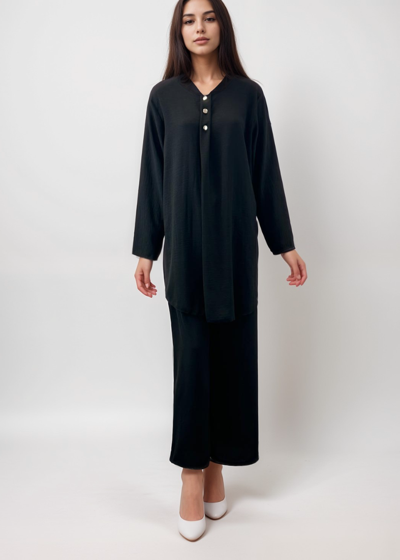 Black Cotton Co-ord Set