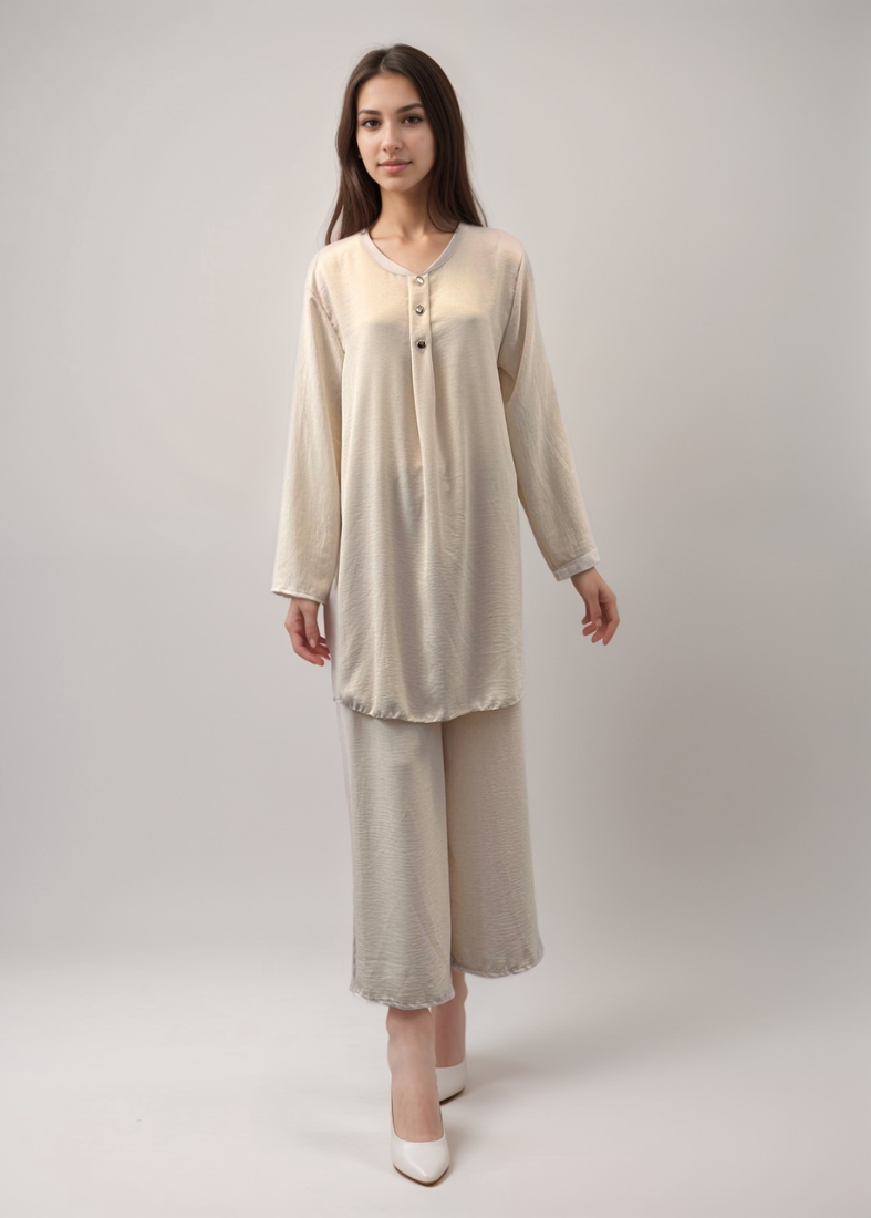Cream Cotton Co-ord Set
