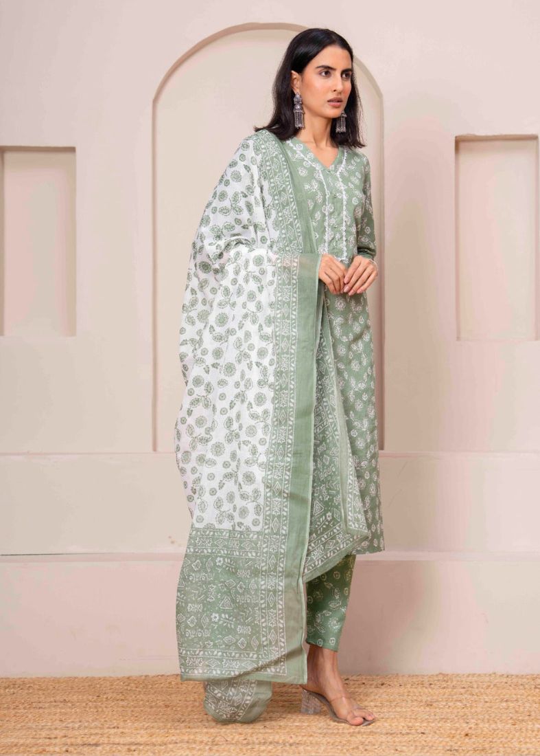 Mint Green Straight Cut Suit Set