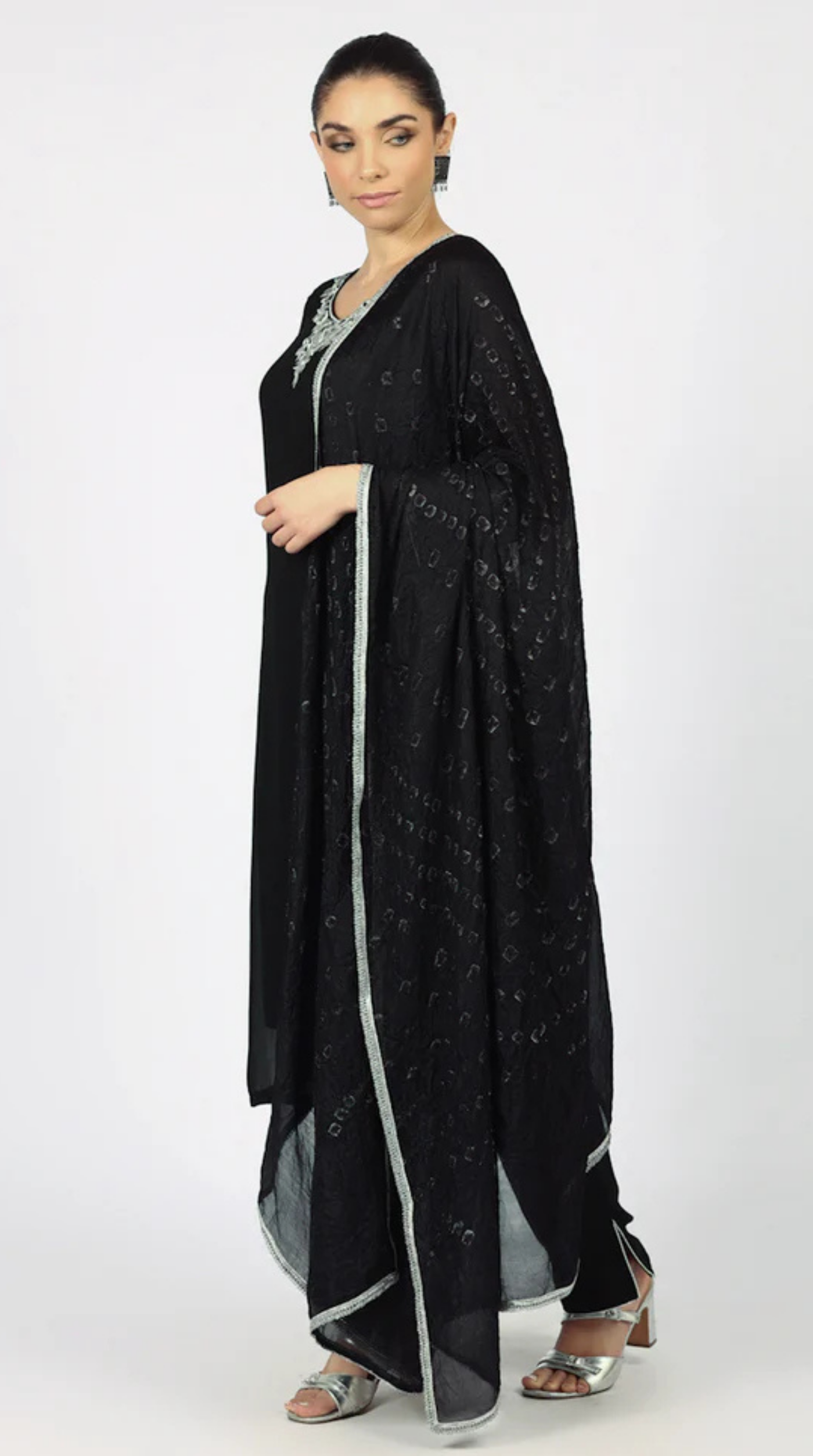 Black Georgette Bandhani Dupatta Suit Set