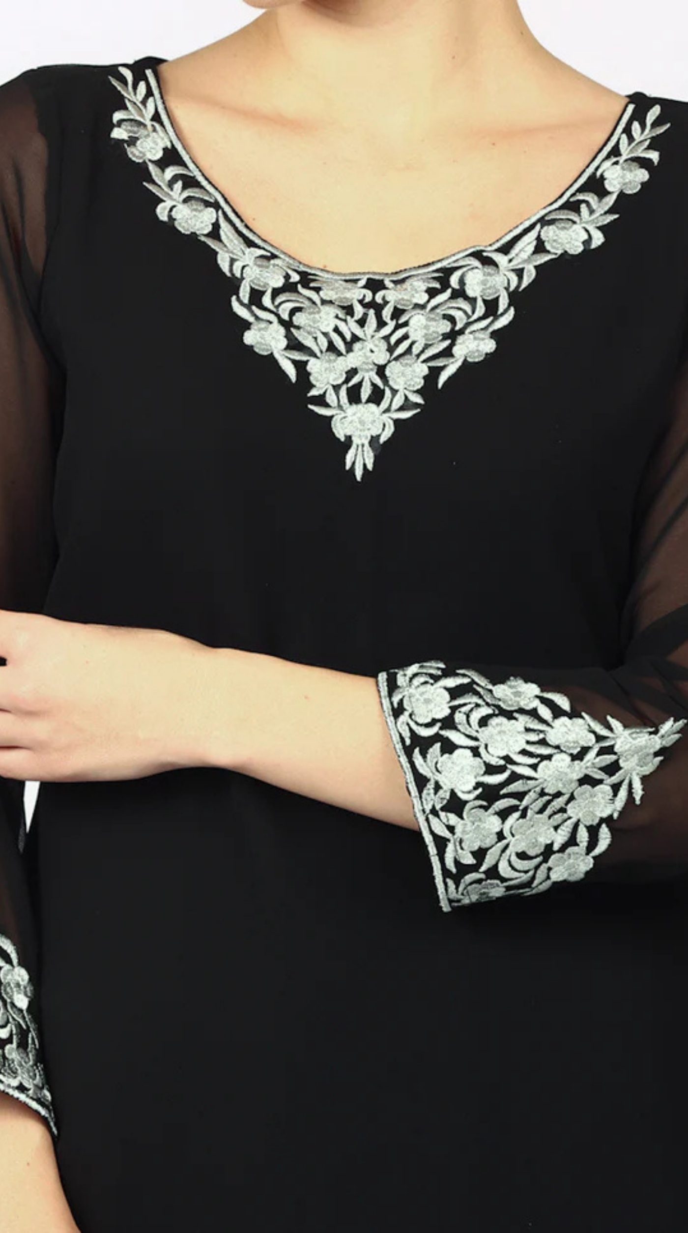 Black Georgette Bandhani Dupatta Suit Set