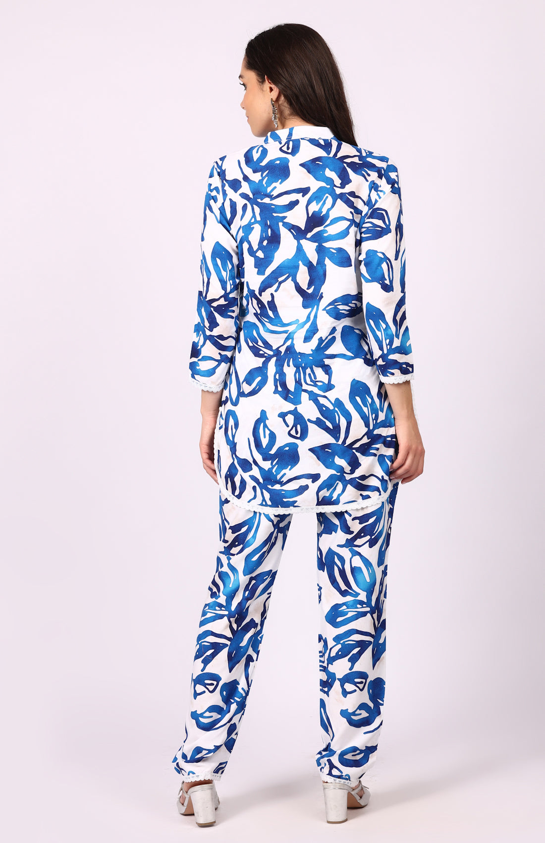 White Rayon Printed Co-ord Set